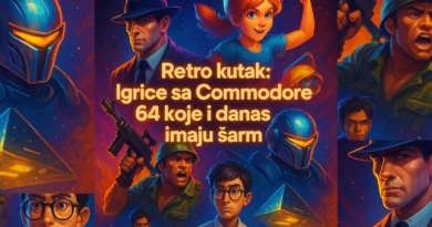 Retro kutak: Igrice sa Commodore 64 koje i danas imaju šarm Retro likovi iz C64 igara kao što su Impossible Mission, Turrican i Commando sa natpisom "Retro kutak: Igrice sa Commodore 64 koje i danas imaju šarm