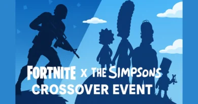 D’oh! Fortnite x The Simpsons Kros-over Zvanično Potvrđen! Fortnite x The Simpsons crossover event – siluete likova u plavom digitalnom pejzažu